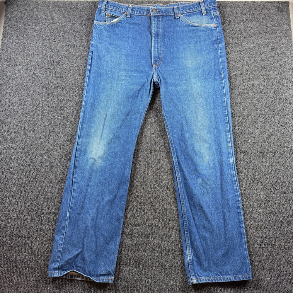 Vintage Levi's 517 Orange Tab Mens 41x31 Blue Bootcut Jeans USA Made (Tag 42x32)